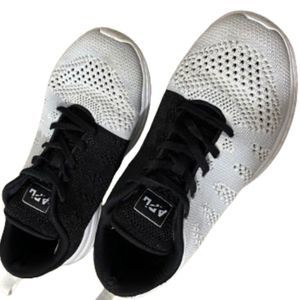APL MEN’s METALLIC BLACK & WHITE TECHLOOM PRO TRAINER ATHLETIC SNEAKERS Sz-7.5